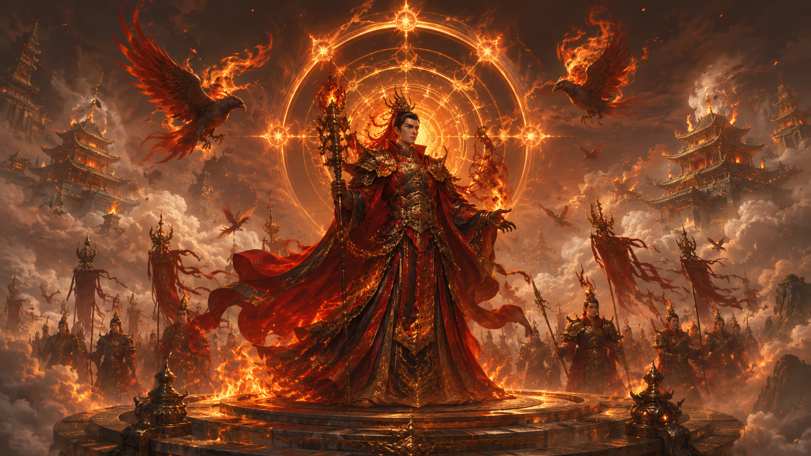 Luo Xuan: the Fengshen Fire Bureau and the Fire-Virtue Star Lord Narrative illustration